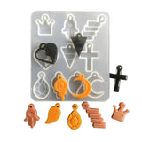 Silicone Mold Epoxy Resin Jewelry Making Heart Leaves Moon Charms Pendant Mould