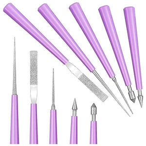 10pc Diamond Tipped Bead Reamer Tool for Beads