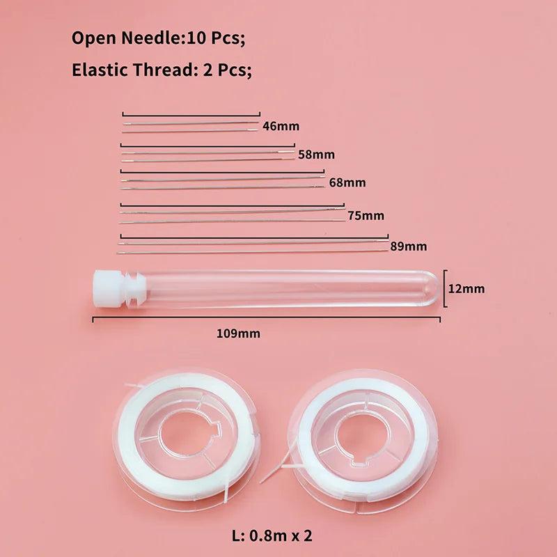 10Pcs Curved Beading Needles DIY Kit Stainless Steel Tools Jewelry Making