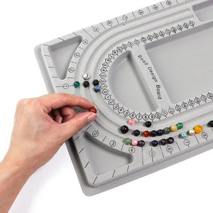 Gray Flocked Bead Board Bracelet Beading Organizer Jewelry Tray