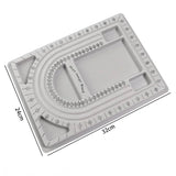 Gray Flocked Bead Board Bracelet Beading Organizer Jewelry Tray