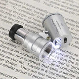 60X Mini Zoom LED UV Jewellers Loupe Microscope Magnifier Jewelry with LED Light