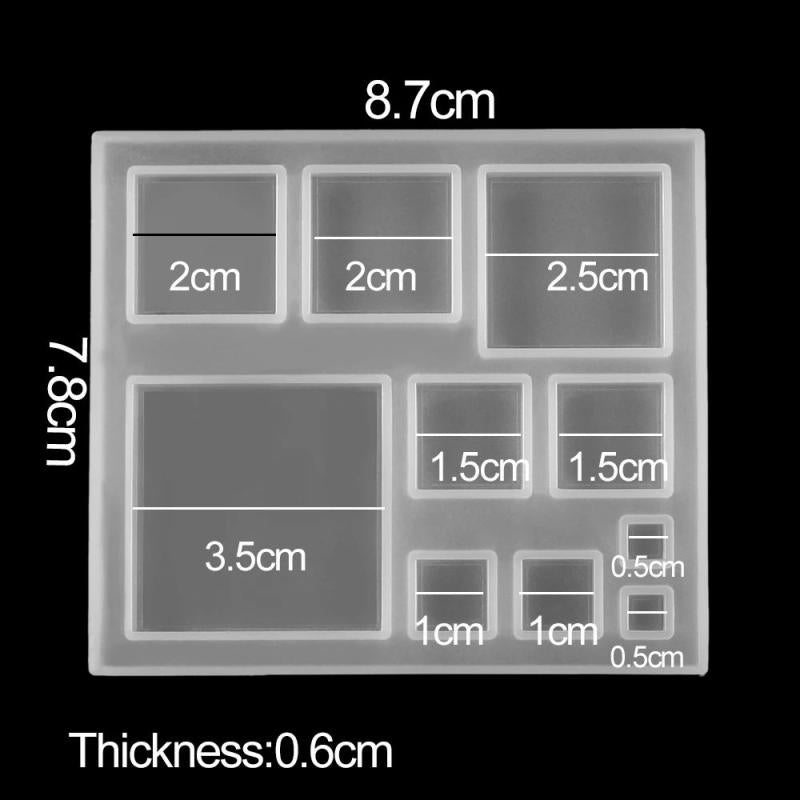 Resin Gem Heart Square Spherical Crystal Epoxy Resin Mold DIY Jewelry Making