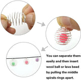 30 Pcs Spiral Bead Hollow Cages Stone Holder Necklace Cage Pendants