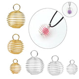 30 Pcs Spiral Bead Hollow Cages Stone Holder Necklace Cage Pendants