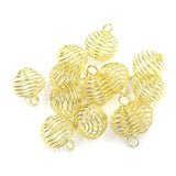 30 Pcs Spiral Bead Hollow Cages Stone Holder Necklace Cage Pendants