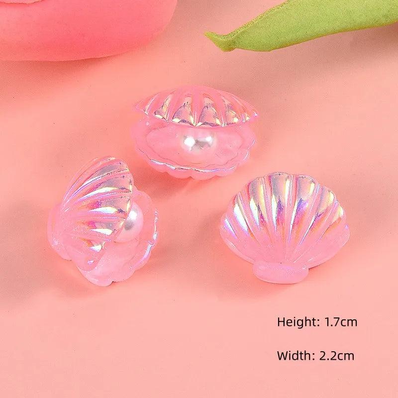 20Pcs Pearl Shell Resin Hairpin Charm Patch Jewelry