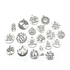 20 Silver Alloy Letter Pendants for Bracelets and Necklaces DIY Jewelry