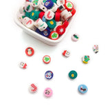100pcs Polymer Clay Beads Fruit Cartoon Alphabet Loose Bracelet Bead Jewelry