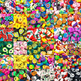 100pcs Polymer Clay Beads Fruit Cartoon Alphabet Loose Bracelet Bead Jewelry