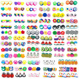 100pcs Polymer Clay Beads Fruit Cartoon Alphabet Loose Bracelet Bead Jewelry