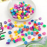 100pcs Polymer Clay Beads Fruit Cartoon Alphabet Loose Bracelet Bead Jewelry