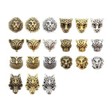 20pcs Retro Alloy Animal Bead Bracelet Necklace Vintage Large Hole Bead