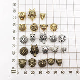 20pcs Retro Alloy Animal Bead Bracelet Necklace Vintage Large Hole Bead