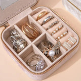 Plush Velvet Geometric Jewelry Storage Box for Women
