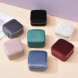 Plush Velvet Geometric Jewelry Storage Box for Women