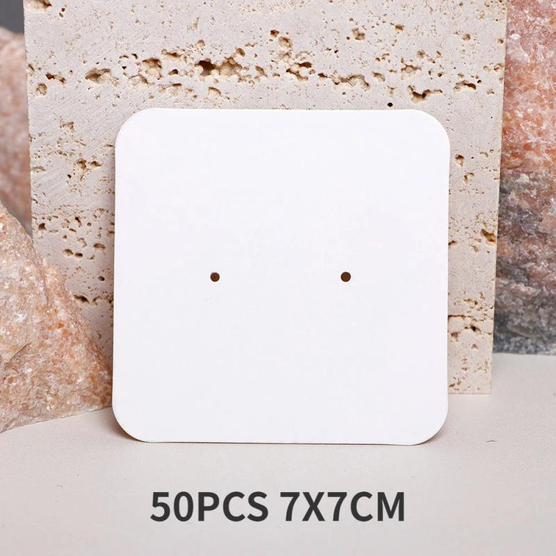 50PCS Brown Stud Earrings Display Cardboard Packaging Cards 7x7cm