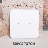 50PCS Brown Stud Earrings Display Cardboard Packaging Cards 7x7cm