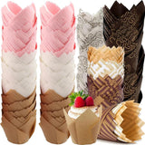 50pcs Tulip Muffin Cupcake Paper Cups Oilproof Cupcakes Liner Baking