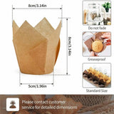 50pcs Tulip Muffin Cupcake Paper Cups Oilproof Cupcakes Liner Baking