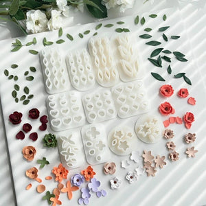Mini Petal Leaf Combination Mold Polymer Clay Cutter DIY Jewelry Pottery Tools