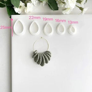 5 PCS Geometric Polymer Clay Cutter Teardrop Earring Mold Pottery Tools