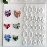 5 PCS Geometric Polymer Clay Cutter Teardrop Earring Mold Pottery Tools