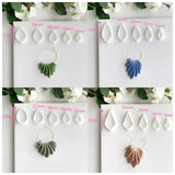 5 PCS Geometric Polymer Clay Cutter Teardrop Earring Mold Pottery Tools