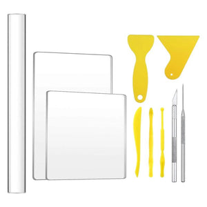 10x Acrylic Clay Roller with Backing Board & Shovel