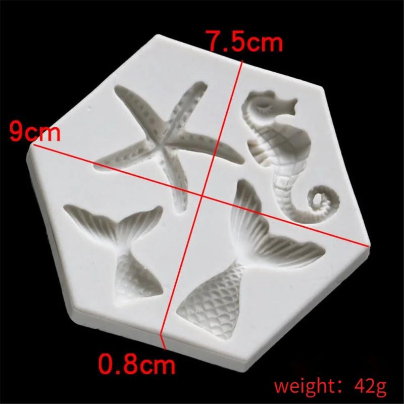 Mermaid Starfish Seahorse Silicone Mold DIY Fondant Cake Tool