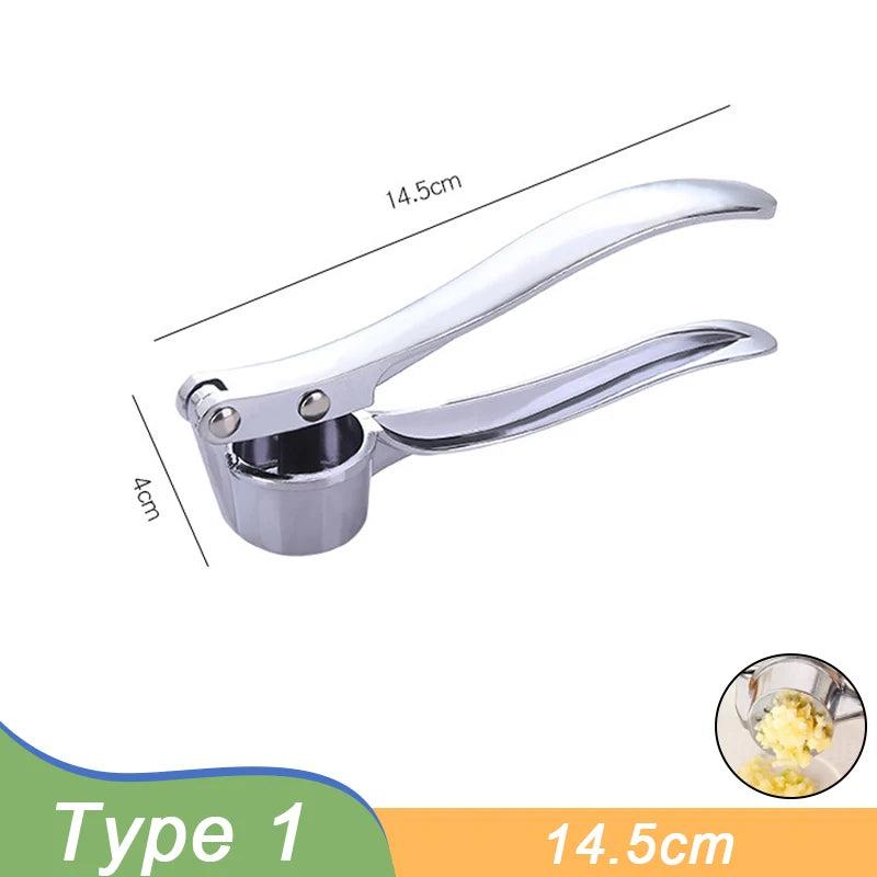 Stainless Steel Garlic Press Mincer Kitchen Squeezer Masher