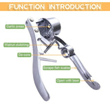 Stainless Steel Garlic Press Mincer Kitchen Squeezer Masher