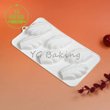 6-Hole Madeleine Chocolate Mousse Mould DIY Shell Cake Silicone Mold