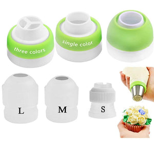 6Pcs Icing Piping Nozzles Tips Cake Decorating Converter Coupler Tool