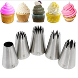 5pcs Large Metal Cake Decoration Tips Set Stainless Steel Piping Nozzles