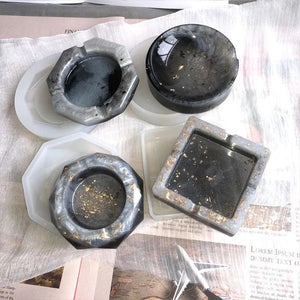 DIY Ashtray Resin Mold Heart Square Storage Box Silicone Mould