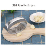 304 Stainless Steel Garlic Press Household Masher Kitchen Grinder Tool