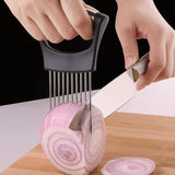 Onion Cutting Holder with Stainless Steel Needle