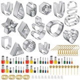 126pcs Polymer Clay Cutters Set Stainless Steel Clay Earring Cutter Hooks