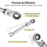 6-19mm Reversible Ratchet Wrench Socket Spanner Nut Tools