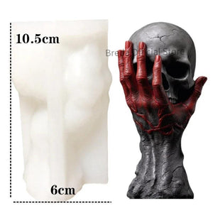 Evil Skull Silicone Candle Mold Halloween Decoration Plaster Crafts DIY Soap Ice