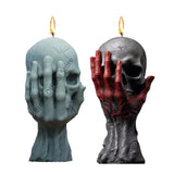Evil Skull Silicone Candle Mold Halloween Decoration Plaster Crafts DIY Soap Ice