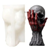 Evil Skull Silicone Candle Mold Halloween Decoration Plaster Crafts DIY Soap Ice