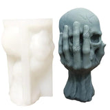Evil Skull Silicone Candle Mold Halloween Decoration Plaster Crafts DIY Soap Ice
