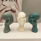 Evil Skull Silicone Candle Mold Halloween Decoration Plaster Crafts DIY Soap Ice