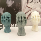 Evil Skull Silicone Candle Mold Halloween Decoration Plaster Crafts DIY Soap Ice