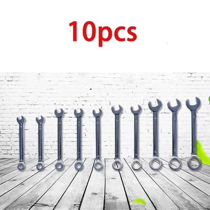10pc Mini Spanner Set Hand Tools Key Ring Metric Pocket Spanner