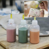 50ml Ceramic Art Squeeze Clay Bottle Multi-needle Point Line Texture Effect