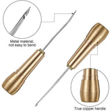 Copper Handle Awl Sewing Set Leather Canvas Shoes Repair Tool Hand Stitching Lea
