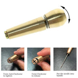 Copper Handle Awl Sewing Set Leather Canvas Shoes Repair Tool Hand Stitching Lea